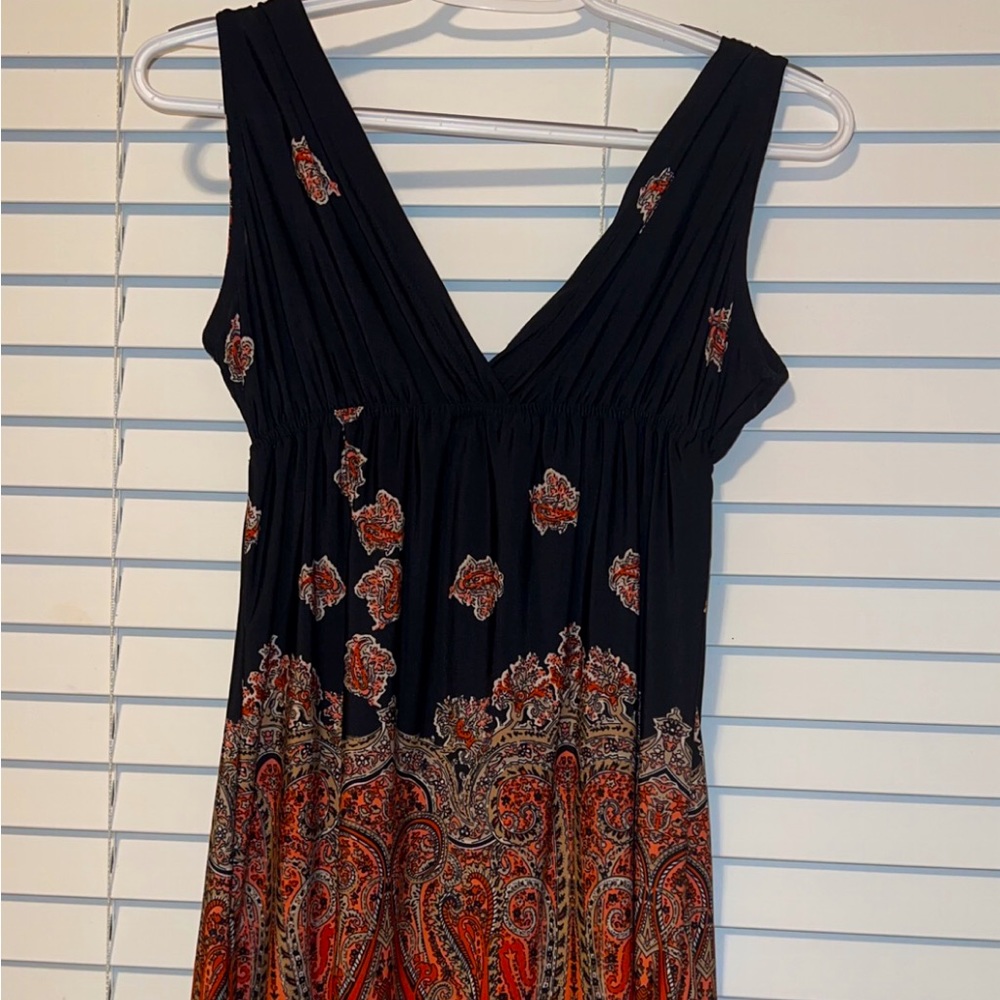 Black and orange dress